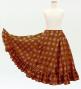 Hula Kids Long Frill Shantung Circular Skirt with Palaka Check Print / Brown / Jp224br