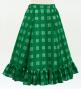 Hula Kids Long Frill Shantung Circular Skirt with Palaka Check Print / Green / Jp224gr