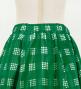 Hula Kids Long Frill Shantung Circular Skirt with Palaka Check Print / Green / Jp224gr