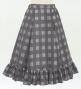 Hula Kids Long Frill Shantung Circular Skirt with Palaka Check Print / Gray / Jp224gy