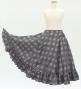 Hula Kids Long Frill Shantung Circular Skirt with Palaka Check Print / Gray / Jp224gy