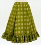 Hula Kids Long Frill Shantung Circular Skirt with Palaka Check Print / Khaki / Jp224ka