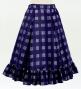 Hula Kids Long Frill Shantung Circular Skirt with Palaka Check Print / Navy / Jp224nv
