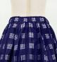 Hula Kids Long Frill Shantung Circular Skirt with Palaka Check Print / Navy / Jp224nv