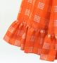 Hula Kids Long Frill Shantung Circular Skirt with Palaka Check Print / Orange / Jp224or
