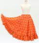 Hula Kids Long Frill Shantung Circular Skirt with Palaka Check Print / Orange / Jp224or