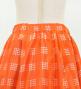 Hula Kids Long Frill Shantung Circular Skirt with Palaka Check Print / Orange / Jp224or