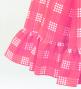 Hula Kids Long Frill Shantung Circular Skirt with Palaka Check Print / Pink / Jp224pi