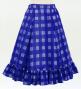 Hula Kids Long Frill Shantung Circular Skirt with Palaka Check Print / Royal Blue / Jp224rbl