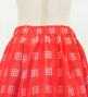 Hula Kids Long Frill Shantung Circular Skirt with Palaka Check Print / Red / Jp224rd