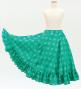 Hula Kids Long Frill Shantung Circular Skirt with Palaka Check Print / Turquoise Blue / Jp224tbl