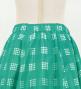 Hula Kids Long Frill Shantung Circular Skirt with Palaka Check Print / Turquoise Blue / Jp224tbl