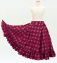 Hula Kids Long Frill Shantung Circular Skirt with Palaka Check Print / Wine / Jp224wi
