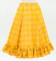 Hula Kids Long Frill Shantung Circular Skirt with Palaka Check Print / Yellow / Jp224ye