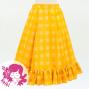 Hula Kids Long Frill Shantung Circular Skirt with Palaka Check Print / Yellow / Jp224ye