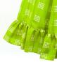Hula Kids Long Frill Shantung Circular Skirt with Palaka Check Print / Yellow Green / Jp224yegr