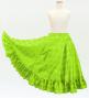 Hula Kids Long Frill Shantung Circular Skirt with Palaka Check Print / Yellow Green / Jp224yegr