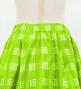 Hula Kids Long Frill Shantung Circular Skirt with Palaka Check Print / Yellow Green / Jp224yegr