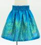 Hula Kids Shantung Pa'u Skirt with Hawaiian Leaf Print / Luxury Collection / Blue / Jp225bl