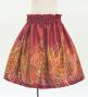Hula Kids Shantung Pa'u Skirt with Hawaiian Leaf Print / Luxury Collection / Red / Jp225rd