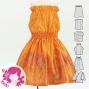 Hula Keiki Set-Up with Hawaiian Leaf Print / Luxury Collection / Orange / Jp226or