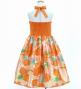 Hula Kids Shantung Dress with Lokelani Print / Luxury Collection / Orange / Jp66or