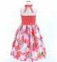 Hula Kids Shantung Dress with Lokelani Print / Luxury Collection / Salmon Pink / Jp66spi