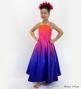 Hula Long Gradation Dress/ Luxury Collection / Orange & Purple / Jp70orpu