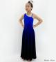 Hula One Shoulder Gradation Velvet Dress/ Luxury Collection / Blue & Black / Jp72blbk