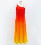 Hula One Shoulder Gradation Velvet Dress/ Luxury Collection / Dark ORN & YEL / Jp72dorye