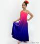 Hula One Shoulder Gradation Velvet Dress/ Luxury Collection / Orange & Purple / Jp72orpu