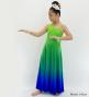 Hula One Shoulder Gradation Velvet Dress/ Luxury Collection / YEL GRN & BLU / Jp72yegrbl