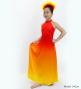 Hula Long Gradation Dress/ Luxury Collection / Dark Orange & Yellow / Jp73dorye