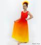 Hula Long Gradation Dress/ Luxury Collection / Dark Orange & Yellow / Jp74dorye