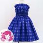 Hula Set up Keiki with Palaka Check Print / Luxury Collection / Royal Blue / Jp75rbl