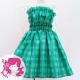 Hula Set up Keiki with Palaka Check Print / Luxury Collection / Turquoise Blue / Jp75tbl