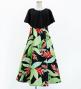 Hula Kids Cape Long Dress with Heliconia Print / Luxury Collection / Black / Jp76bk