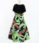 Hula Kids Cape Long Dress with Heliconia Print / Luxury Collection / Black / Jp76bk