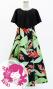 Hula Kids Cape Long Dress with Heliconia Print / Luxury Collection / Black / Jp76bk