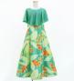 Hula Kids Cape Long Dress with Heliconia Print / Luxury Collection / Green / Jp76gr