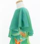 Hula Kids Cape Long Dress with Heliconia Print / Luxury Collection / Green / Jp76gr