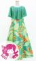 Hula Kids Cape Long Dress with Heliconia Print / Luxury Collection / Green / Jp76gr
