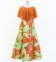 Hula Kids Cape Long Dress with Heliconia Print / Luxury Collection / Orange / Jp76or