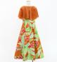 Hula Kids Cape Long Dress with Heliconia Print / Luxury Collection / Orange / Jp76or