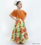 Hula Kids Cape Long Dress with Heliconia Print / Luxury Collection / Orange / Jp76or