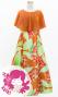 Hula Kids Cape Long Dress with Heliconia Print / Luxury Collection / Orange / Jp76or