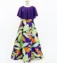 Hula Kids Cape Long Dress with Heliconia Print / Luxury Collection / Purple / Jp76pu