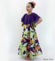 Hula Kids Cape Long Dress with Heliconia Print / Luxury Collection / Purple / Jp76pu
