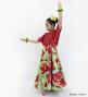 Hula Kids Cape Long Dress with Heliconia Print / Luxury Collection / Red / Jp76rd