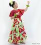 Hula Kids Cape Long Dress with Heliconia Print / Luxury Collection / Red / Jp76rd
